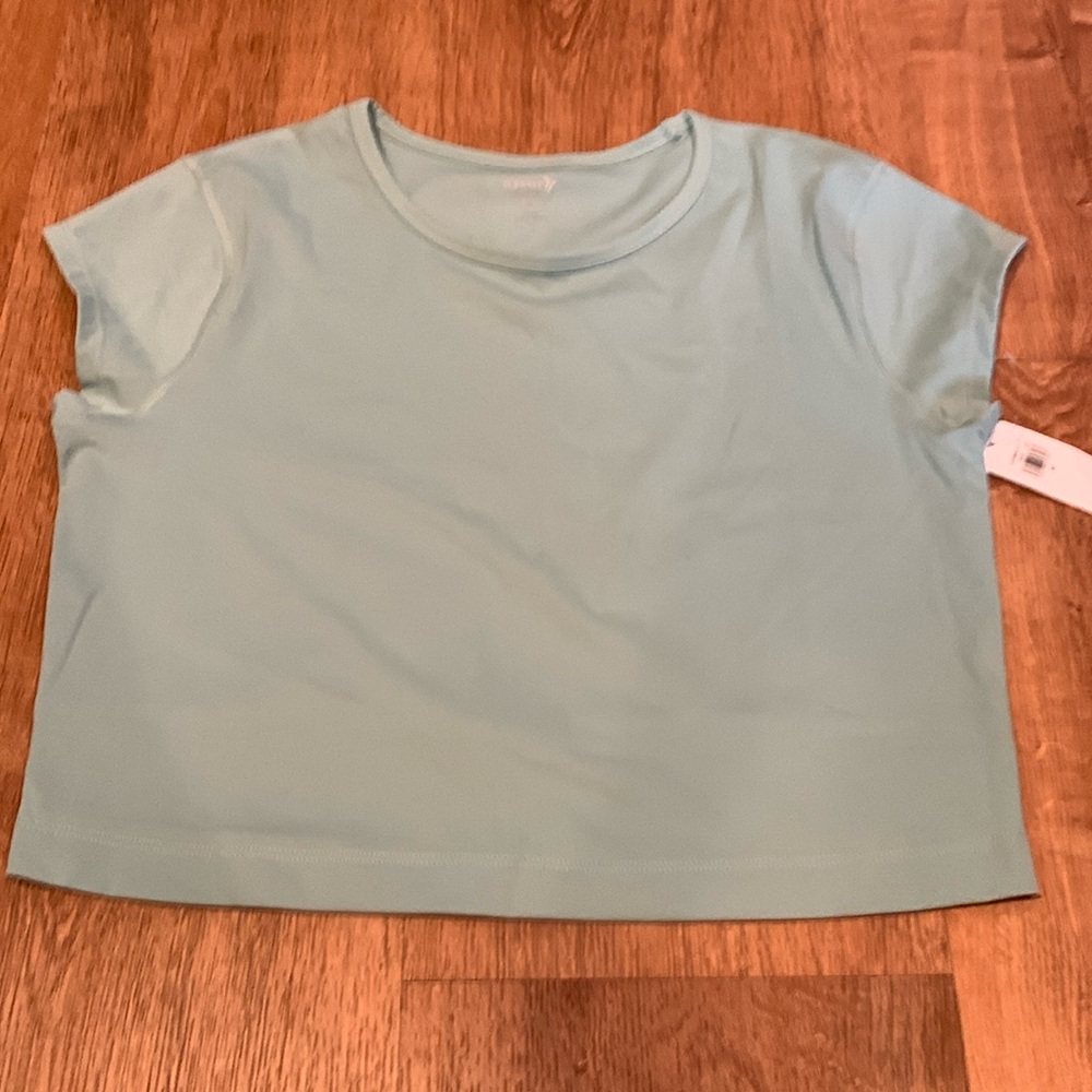 Old Navy Cropped Light Seafoam Activewear Women's Top